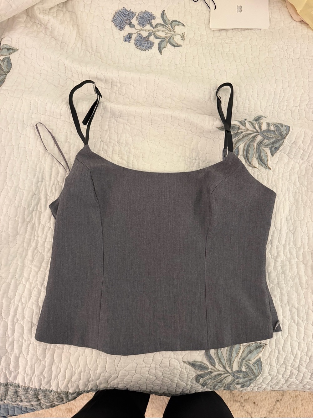 Sleek Gray Tailored Cami with Adjustable Straps
